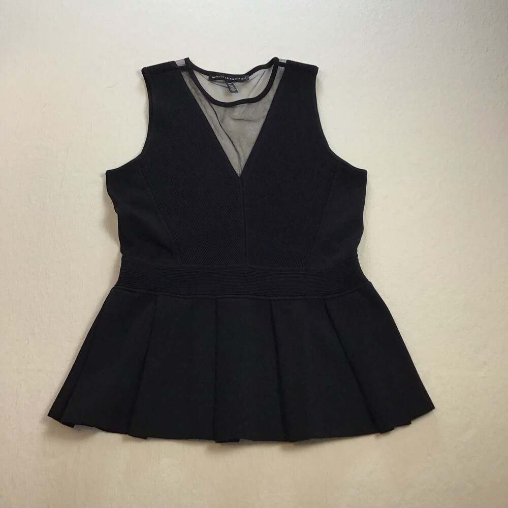 White House Black Market Sleeveless Peplum Top Black Size XS Classy Chic - Picture 5 of 8